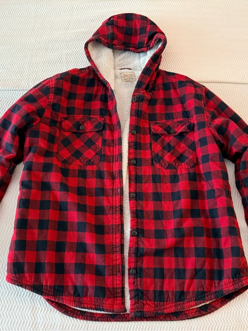 Women’s XL Boston Traders Plaid Jacket with Sherpa Lining